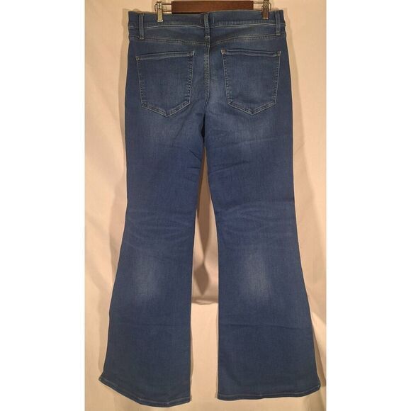 Express Women's '70s Flare Mid Rise Hyper Stretch Jeans Size 14R NEW - Picture 2 of 5